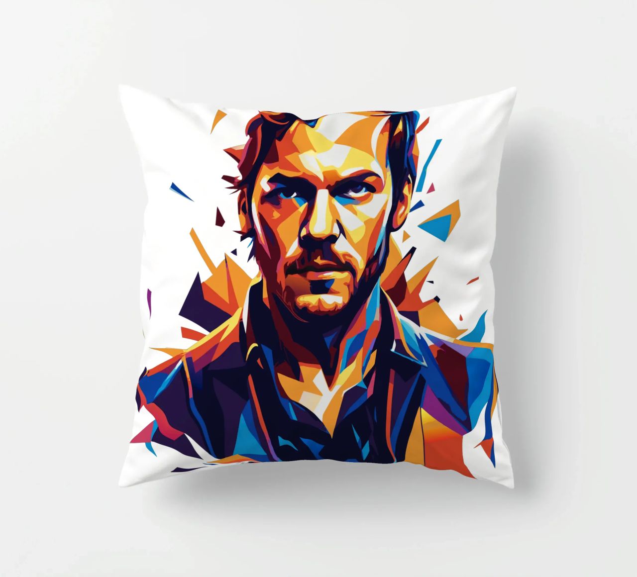 Dan Reynolds Portrait in WPAP Pop Art cuscino da vectorartnesia
