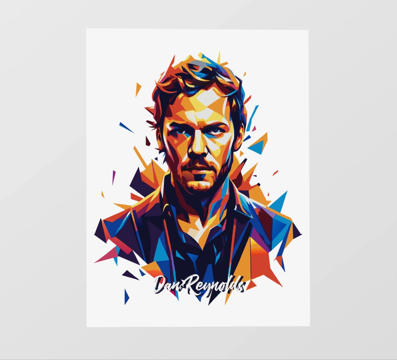Dan Reynolds Portrait in WPAP Pop Art telo in pvc da vectorartnesia
