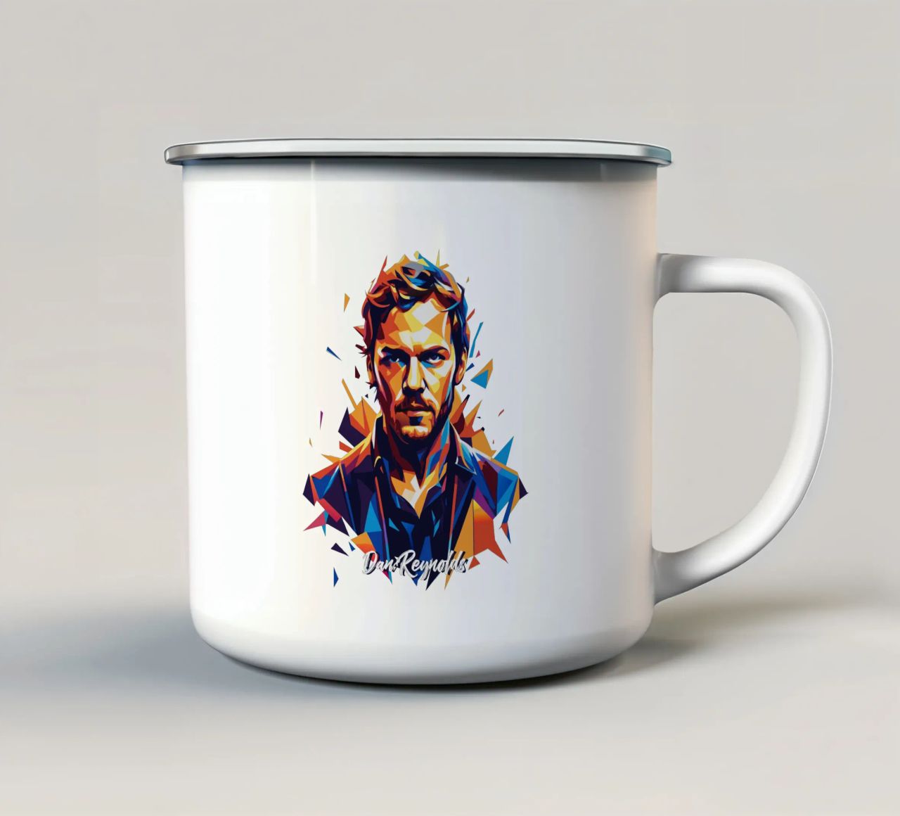 Dan Reynolds Portrait in WPAP Pop Art tazza in smalto da vectorartnesia