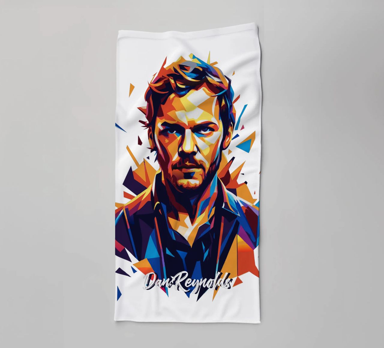 Dan Reynolds Portrait in WPAP Pop Art asciugamano da bagno da vectorartnesia