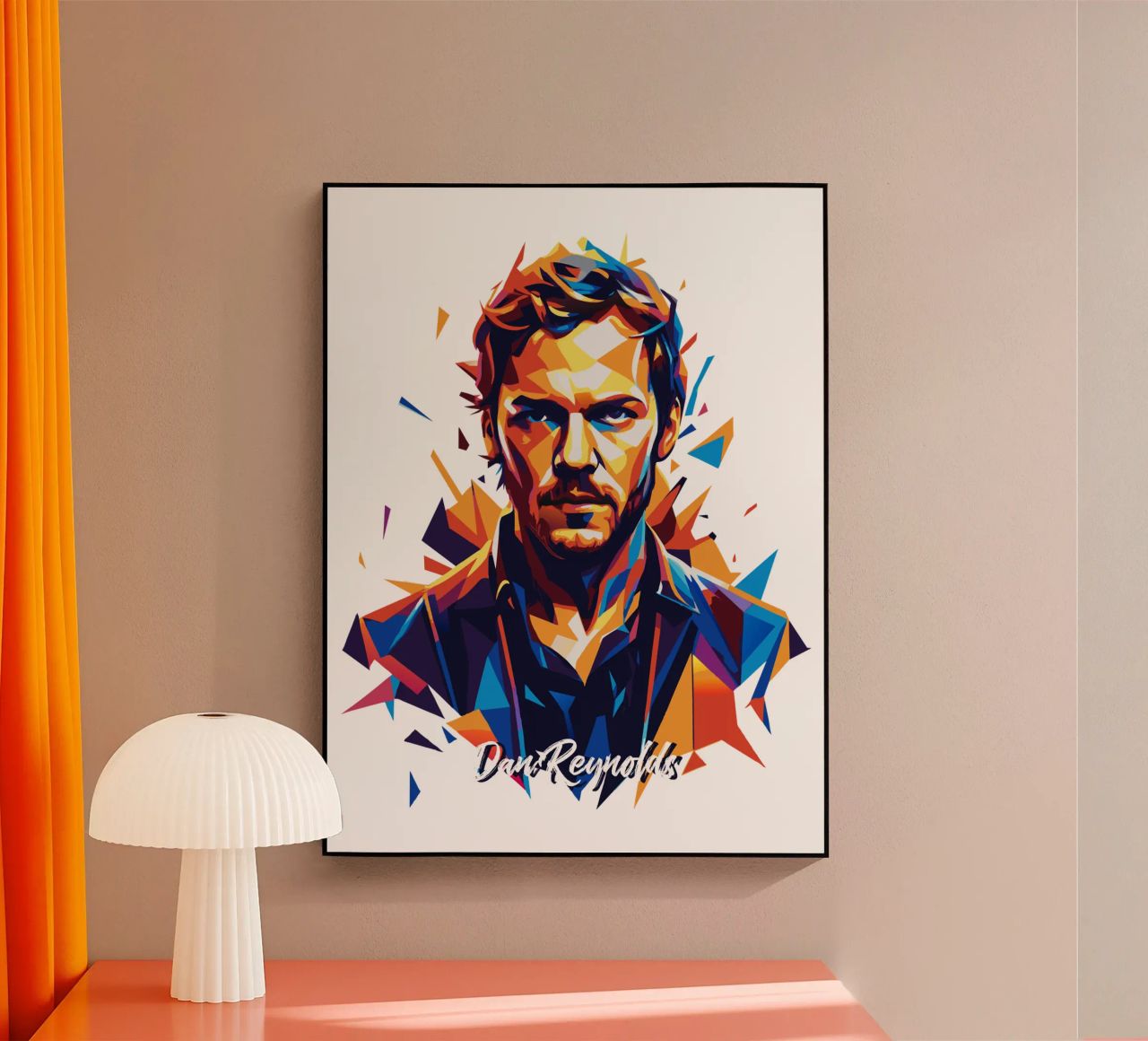 Dan Reynolds Portrait in WPAP Pop Art plexiglass da vectorartnesia