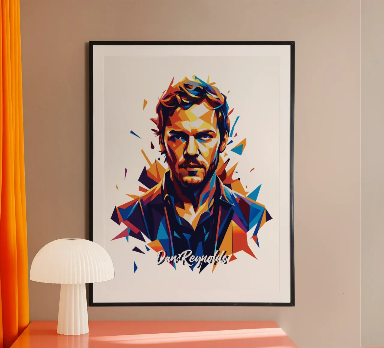 Dan Reynolds Portrait in WPAP Pop Art poster da vectorartnesia