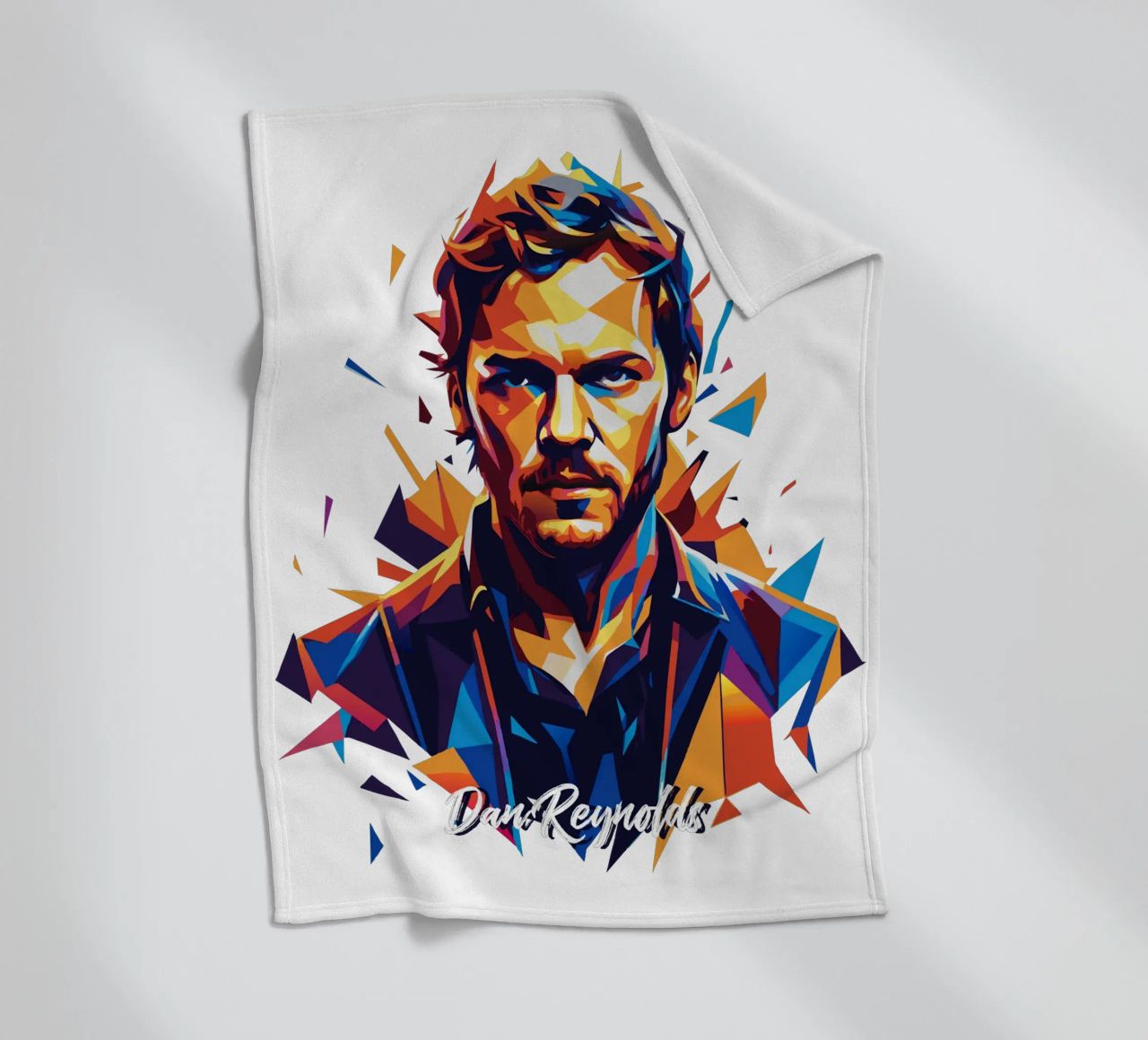 Dan Reynolds Portrait in WPAP Pop Art coperta in pile da vectorartnesia
