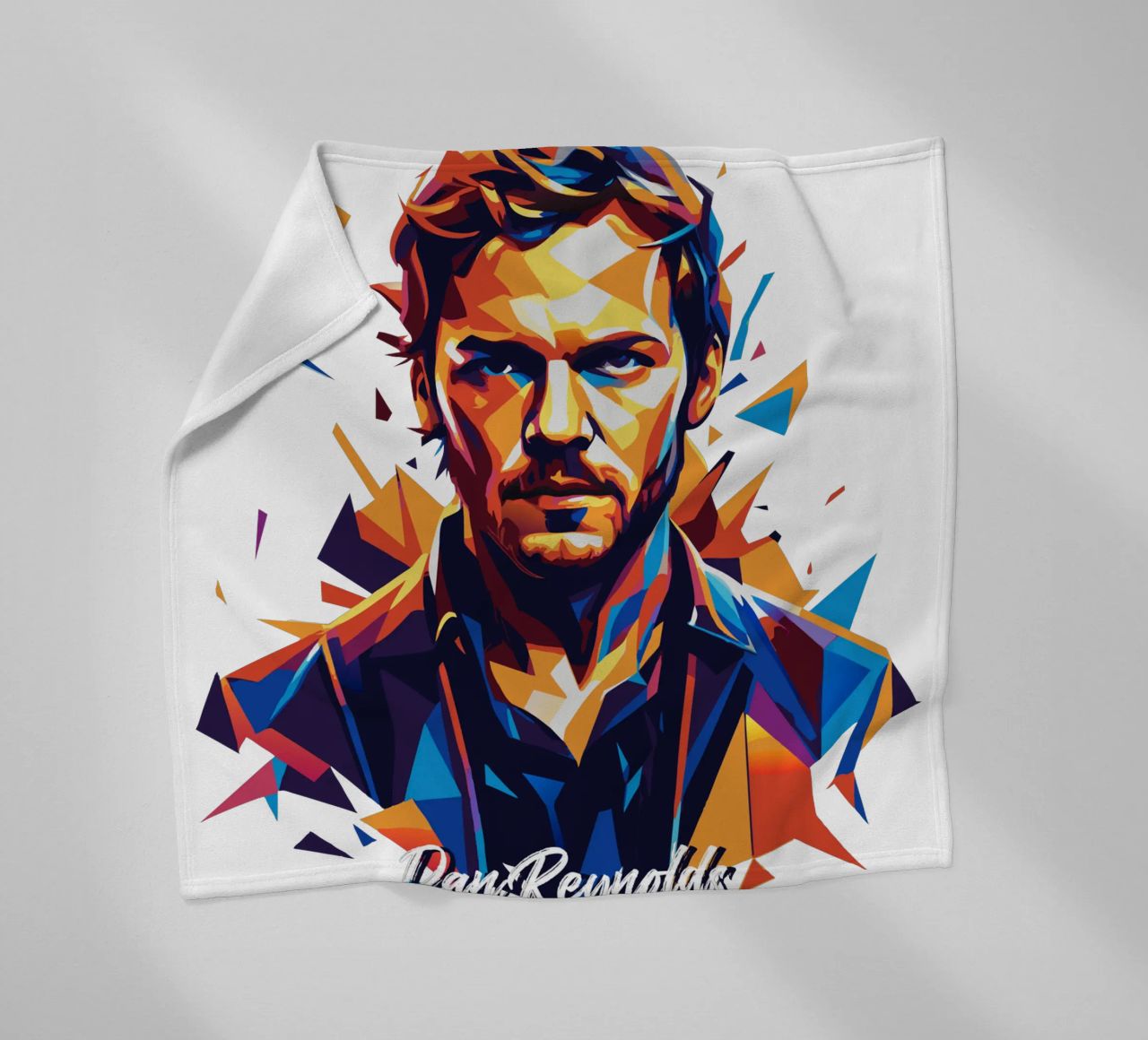 Dan Reynolds Portrait in WPAP Pop Art coperta in pile da vectorartnesia