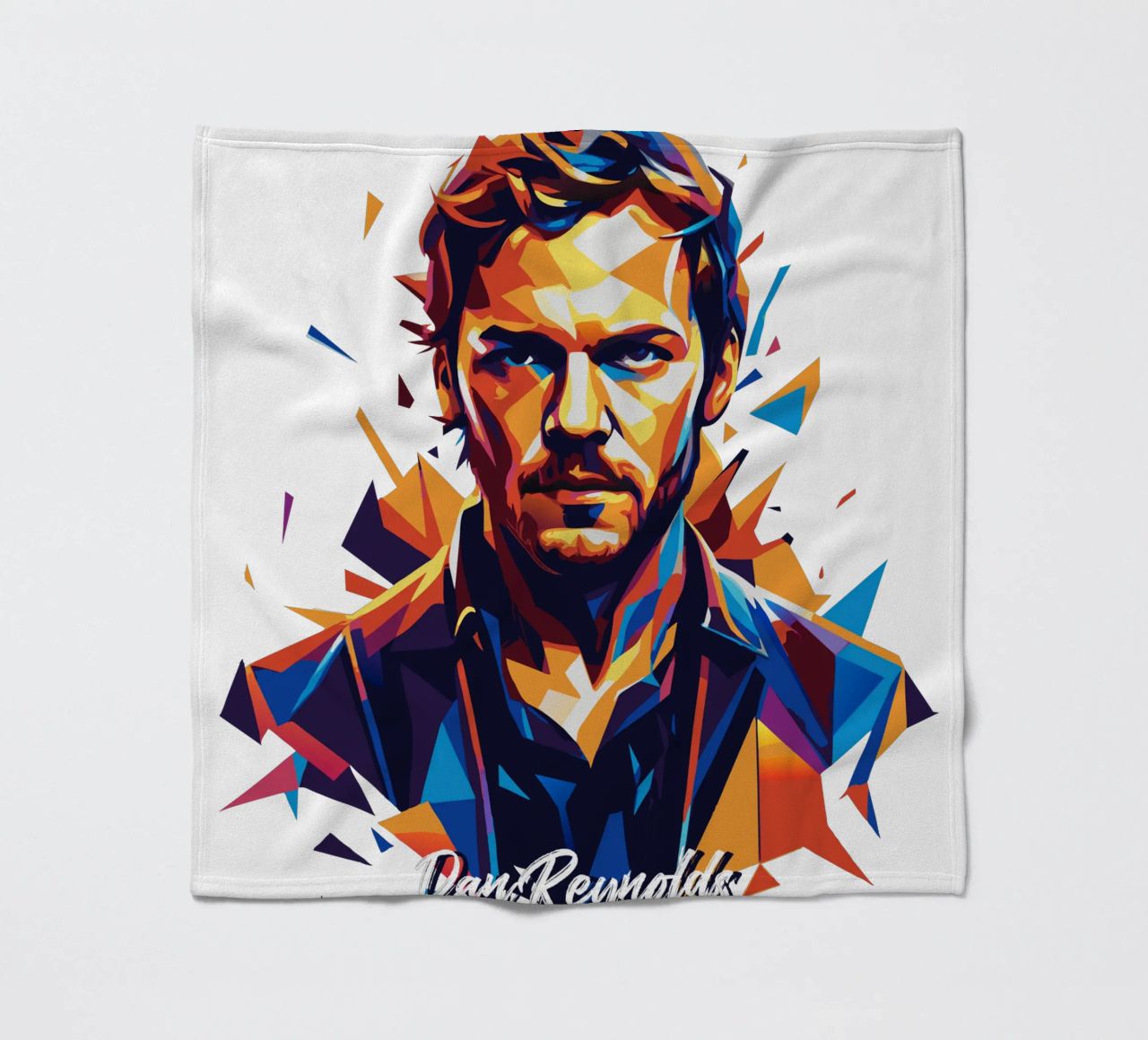 Dan Reynolds Portrait in WPAP Pop Art coperta in pile da vectorartnesia