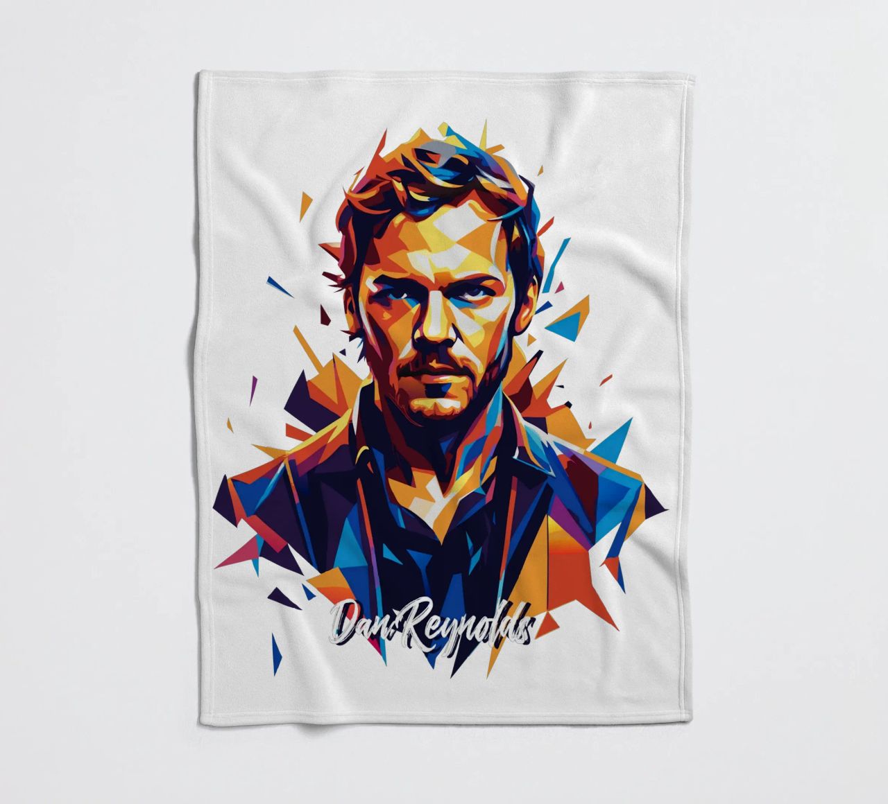 Dan Reynolds Portrait in WPAP Pop Art coperta in pile da vectorartnesia