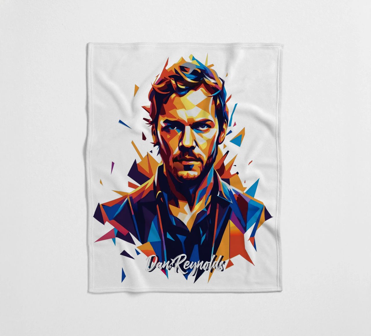 Dan Reynolds Portrait in WPAP Pop Art coperta in pile da vectorartnesia