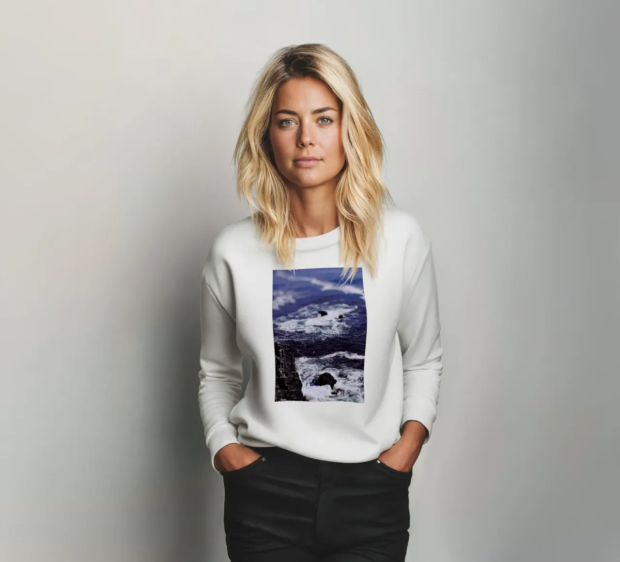 Blue Ocean sweatshirt by Leah Flores