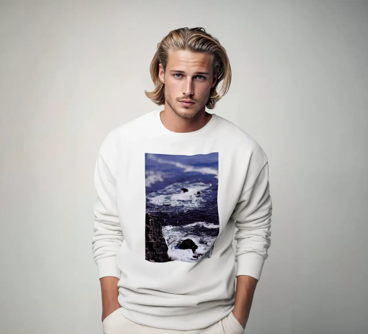 Blue Ocean sweatshirt by Leah Flores