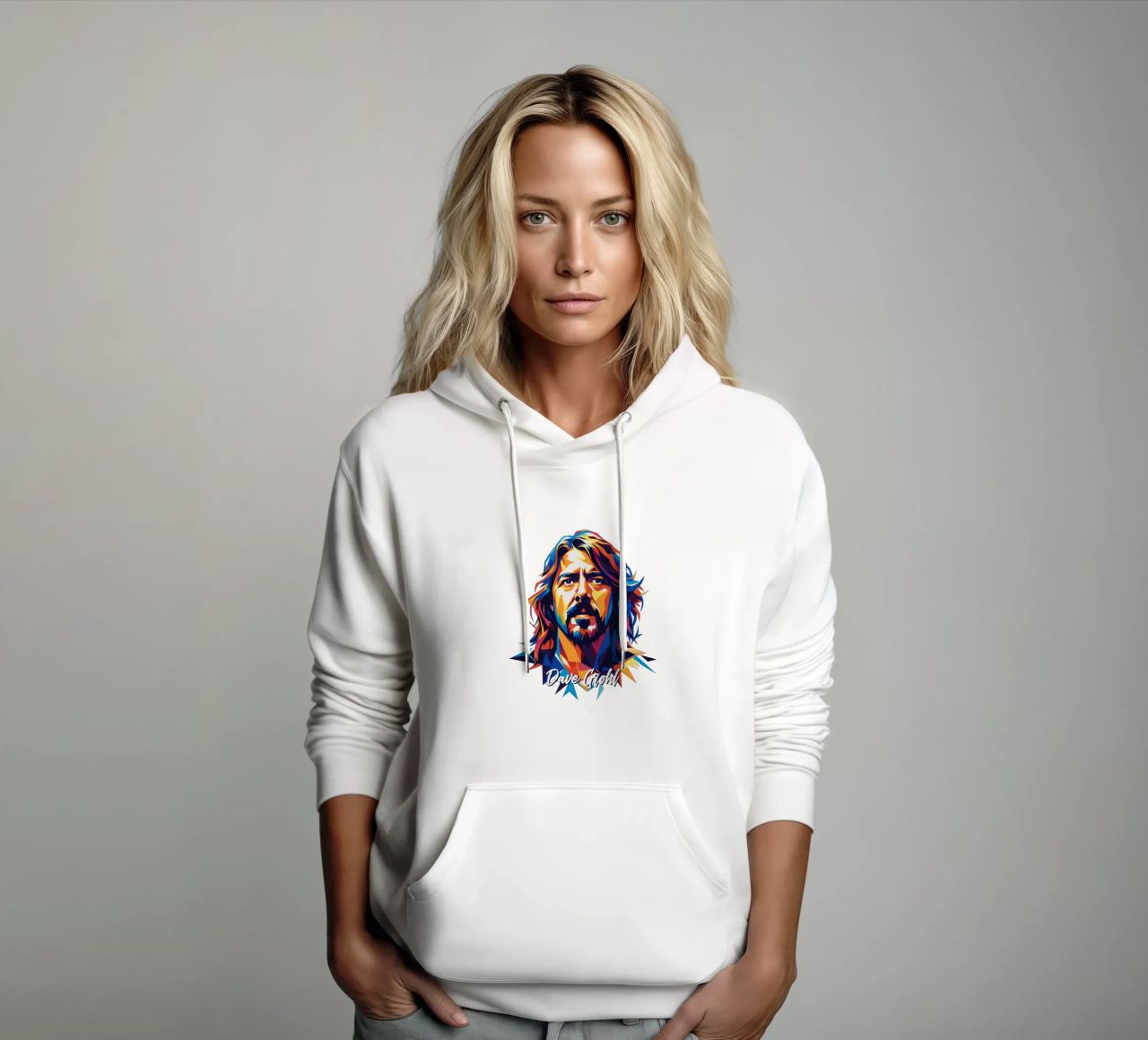 Dave Grohl Portrait in WPAP Pop Art felpa con cappuccio da vectorartnesia
