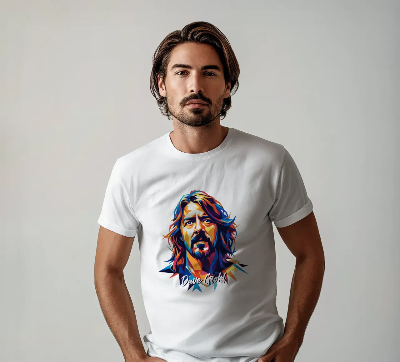 Dave Grohl Portrait in WPAP Pop Art t-shirt da vectorartnesia