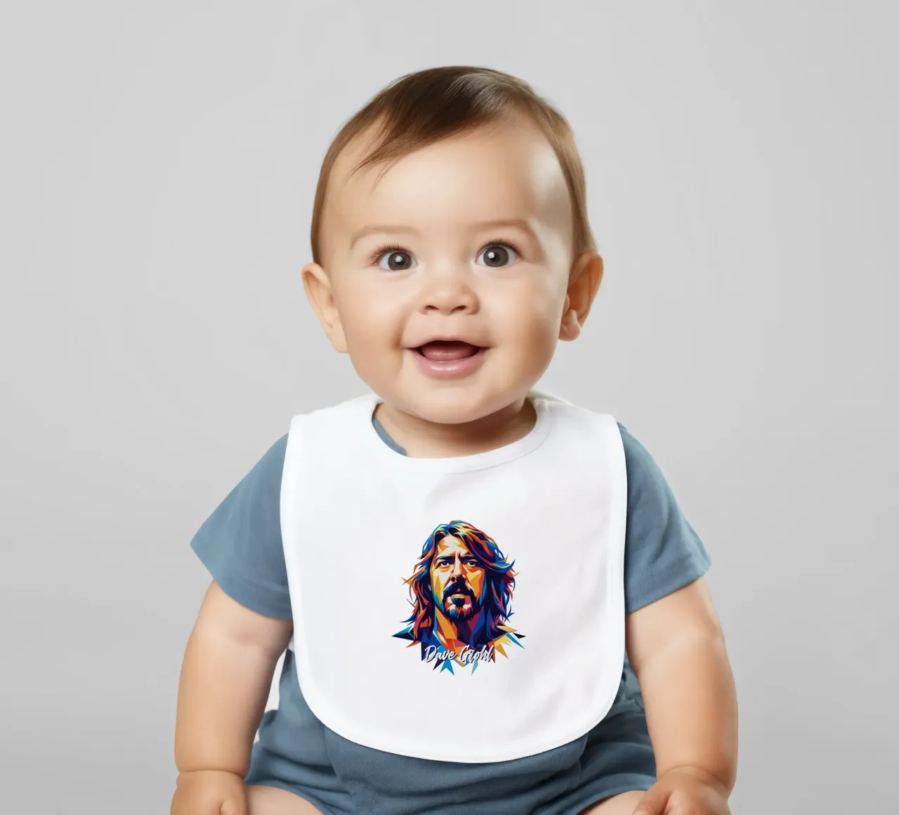 Dave Grohl Portrait in WPAP Pop Art bavaglino da vectorartnesia