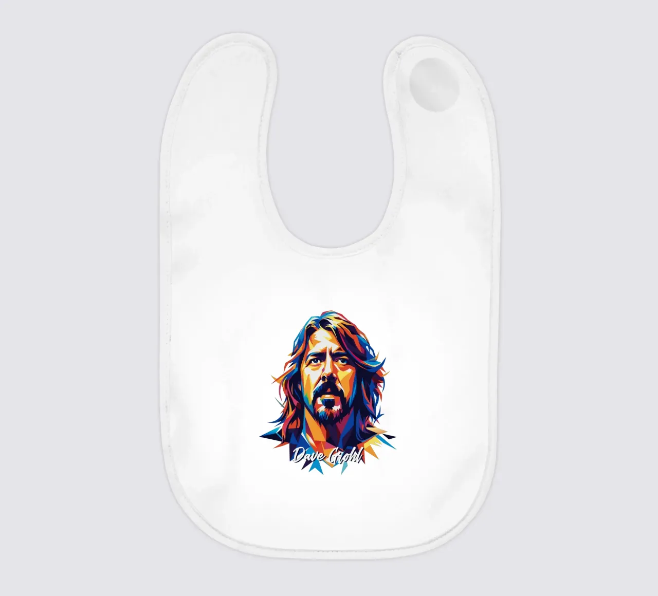 Dave Grohl Portrait in WPAP Pop Art babero de vectorartnesia