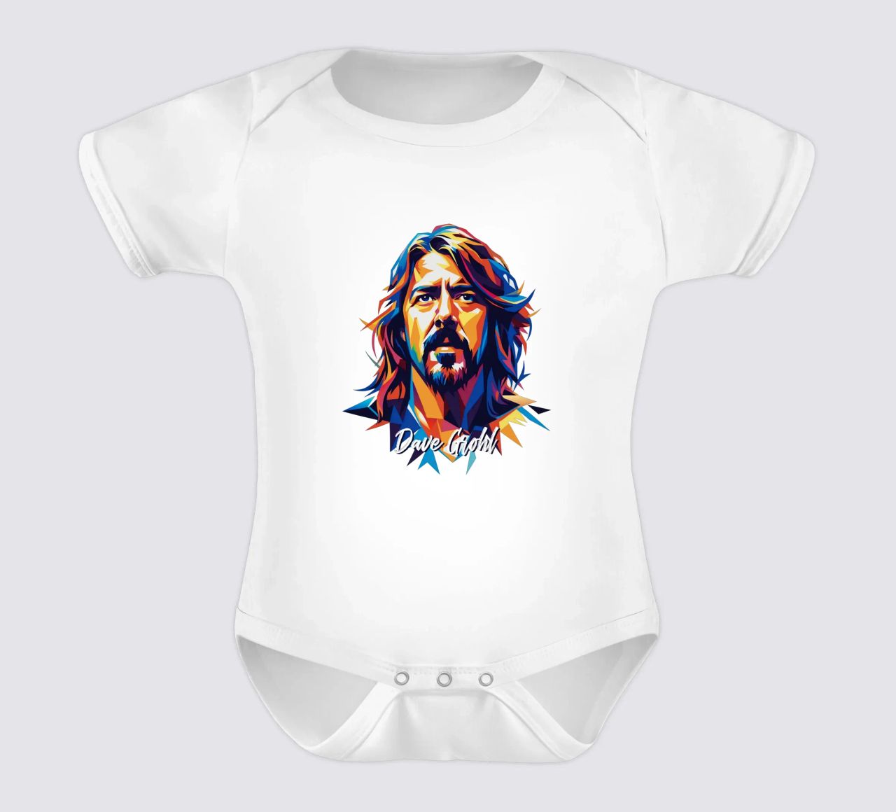 Dave Grohl Portrait in WPAP Pop Art body neonato maniche corte da vectorartnesia