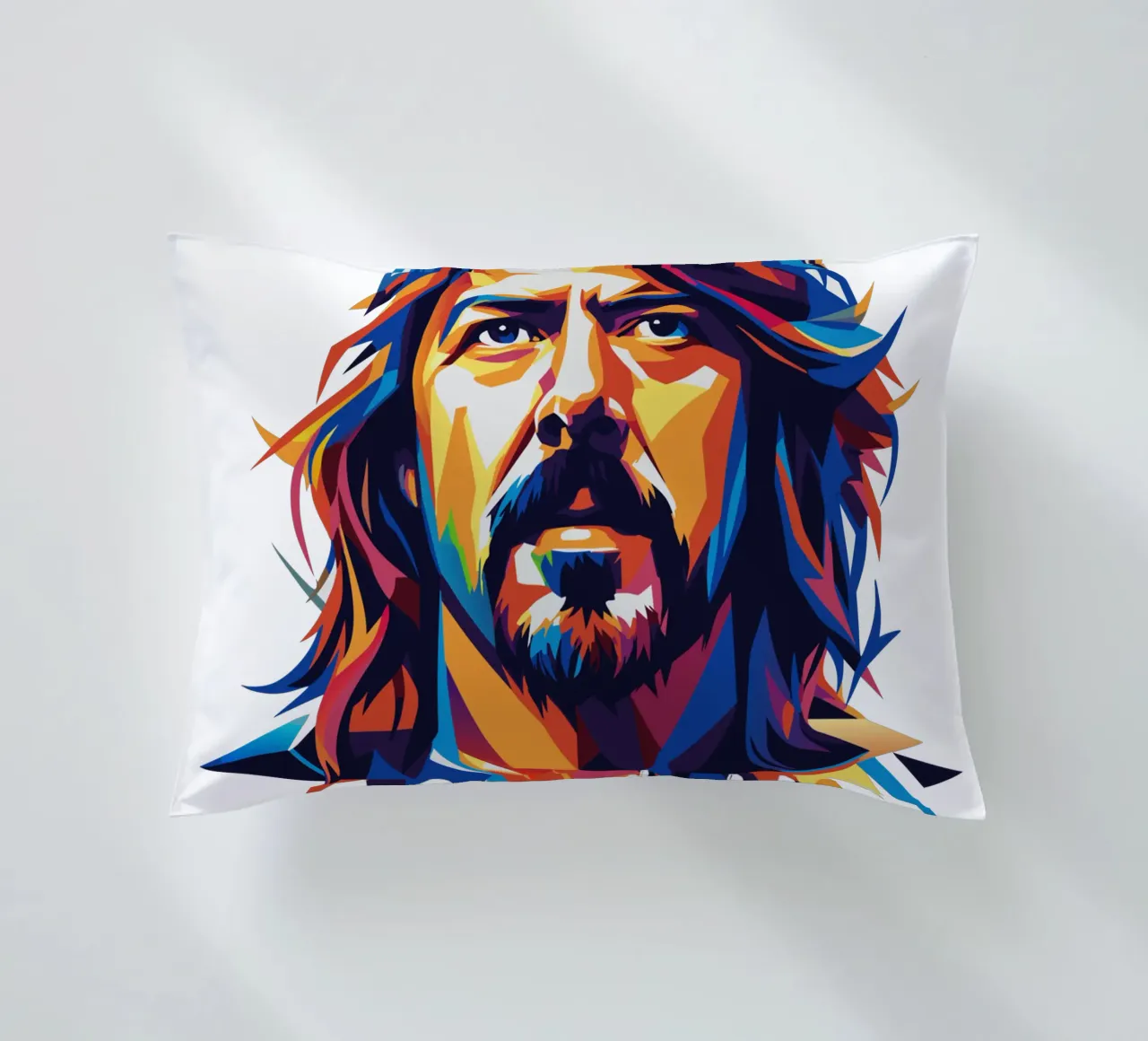 Dave Grohl Portrait in WPAP Pop Art cuscino da vectorartnesia