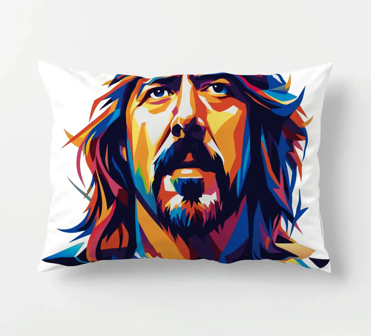 Dave Grohl Portrait in WPAP Pop Art cuscino da vectorartnesia