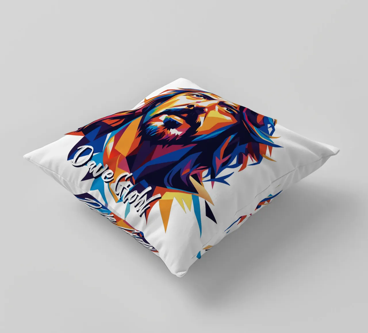 Dave Grohl Portrait in WPAP Pop Art cuscino da vectorartnesia