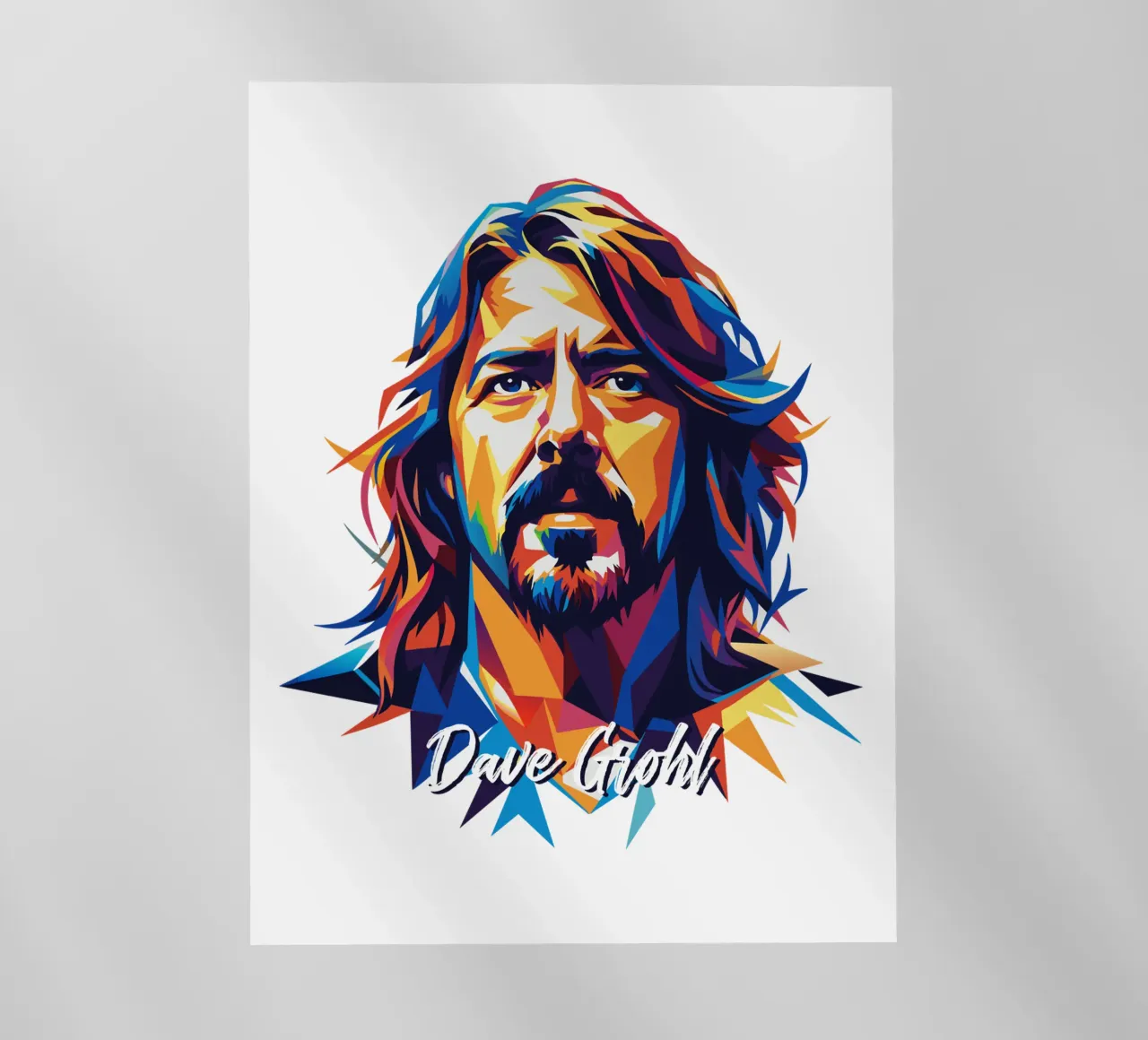 Dave Grohl Portrait in WPAP Pop Art lámina retroiluminada de vectorartnesia