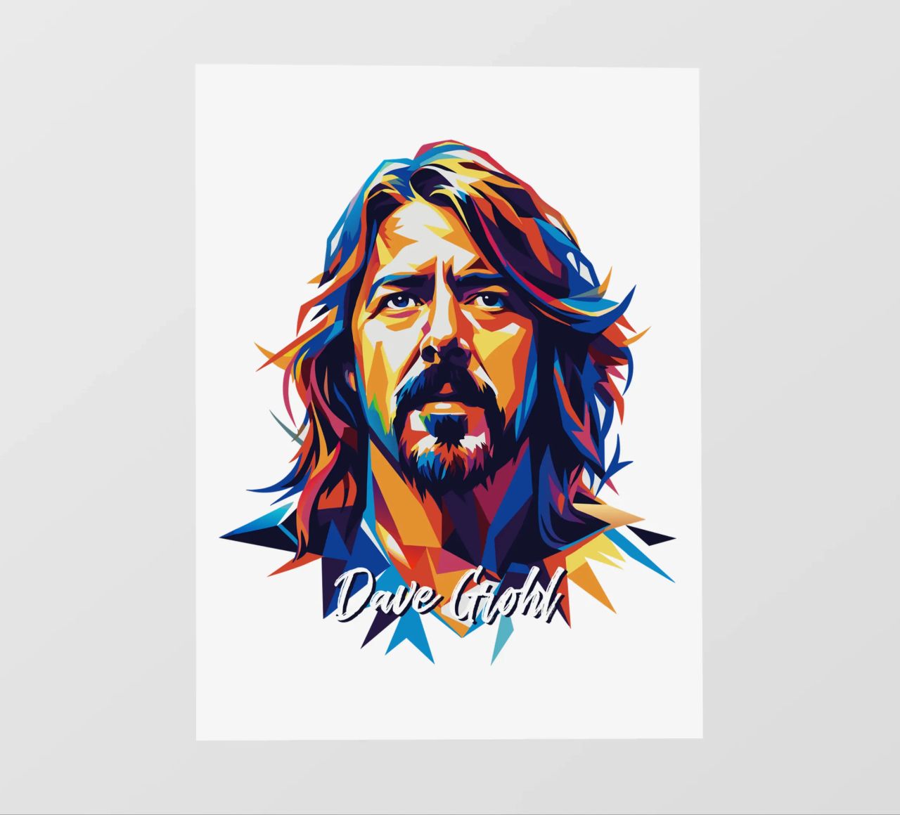 Dave Grohl Portrait in WPAP Pop Art pellicola backlit da vectorartnesia