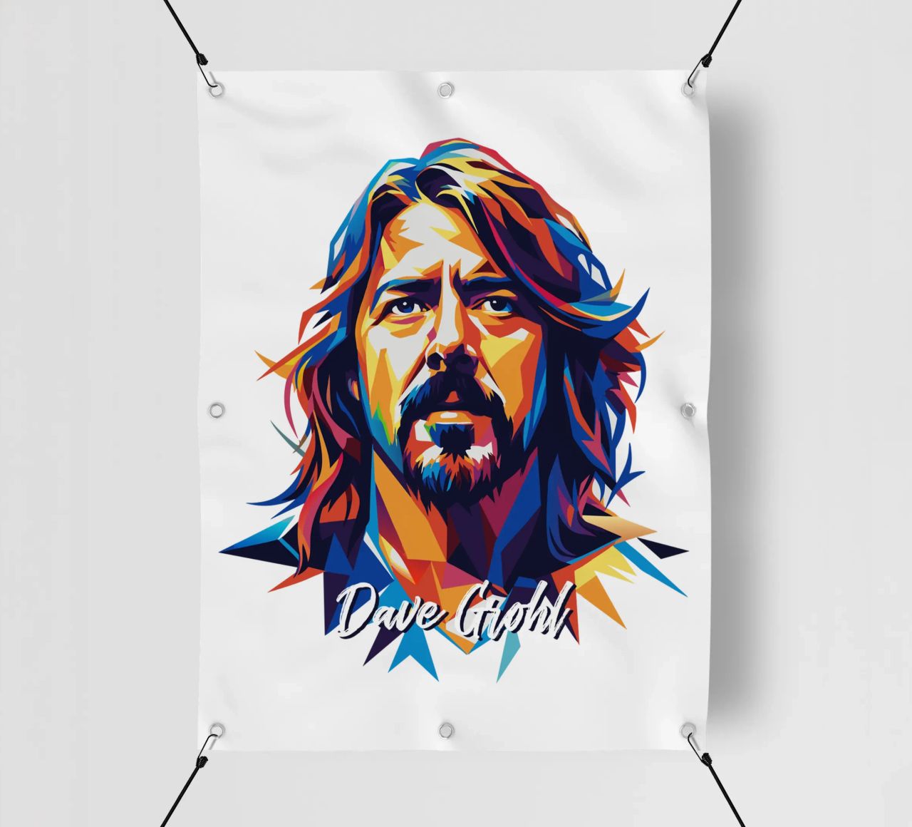 Dave Grohl Portrait in WPAP Pop Art telo in pvc da vectorartnesia