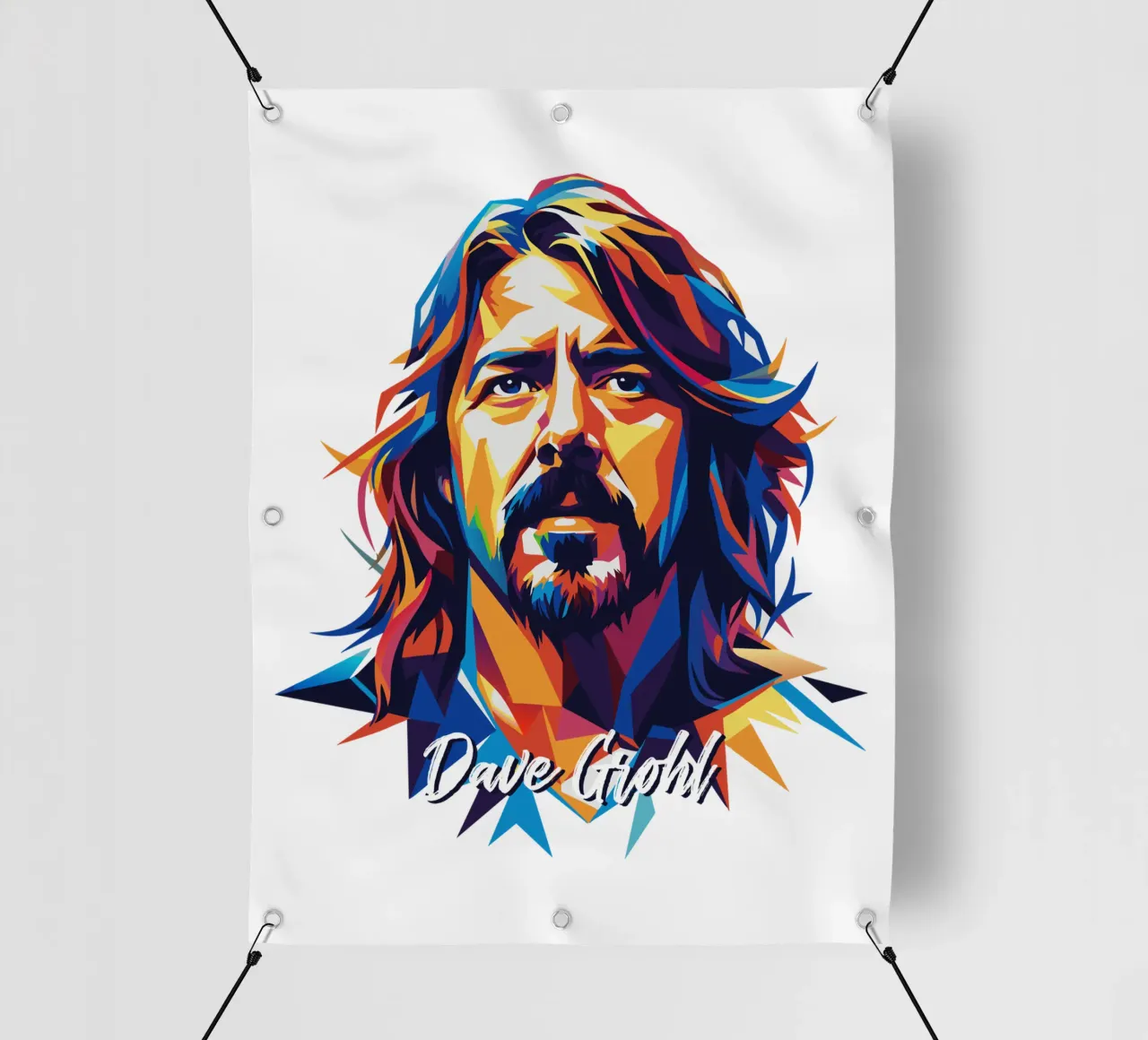 Dave Grohl Portrait in WPAP Pop Art telo in pvc da vectorartnesia