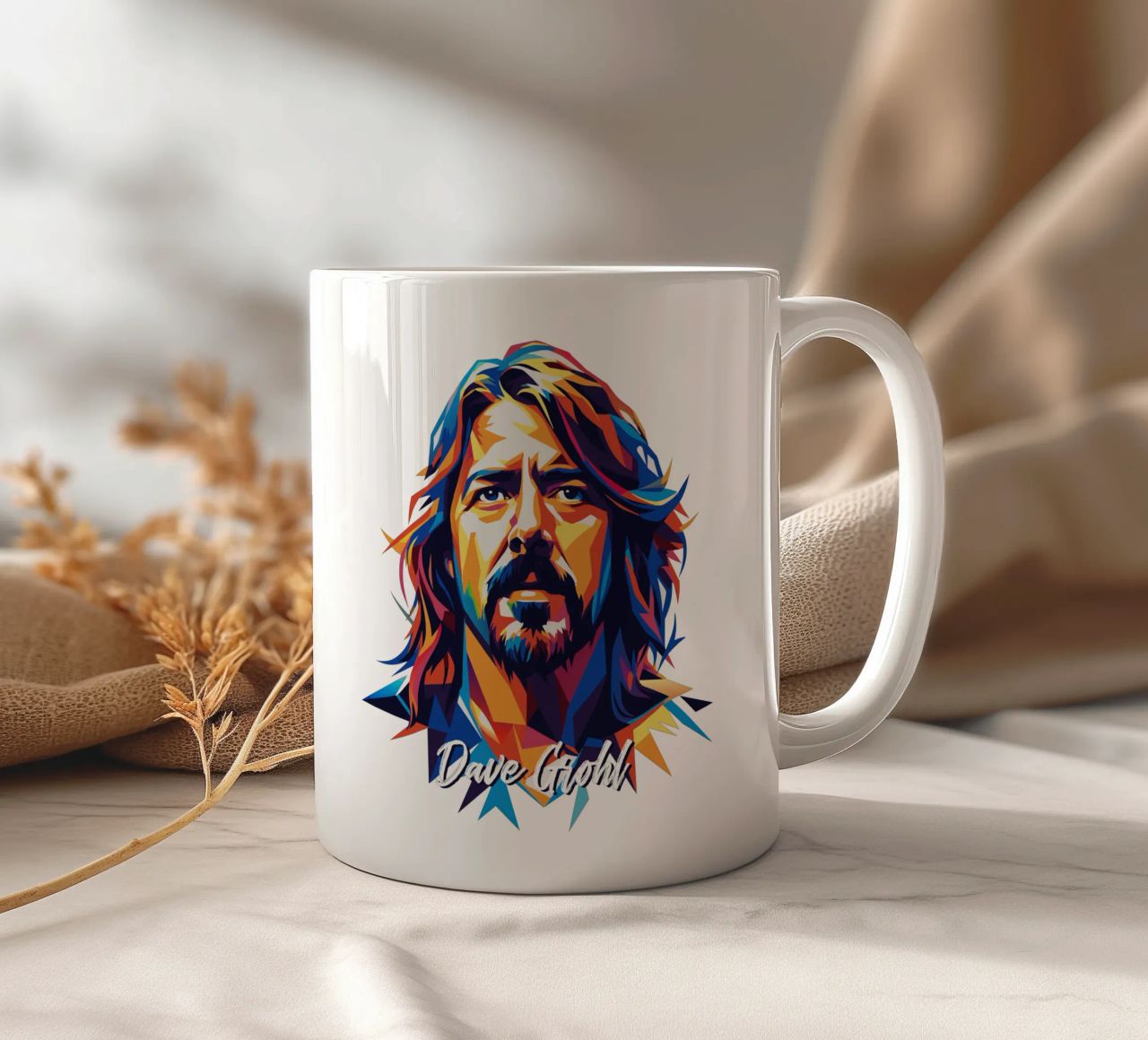 Dave Grohl Portrait in WPAP Pop Art tazza in ceramica da vectorartnesia