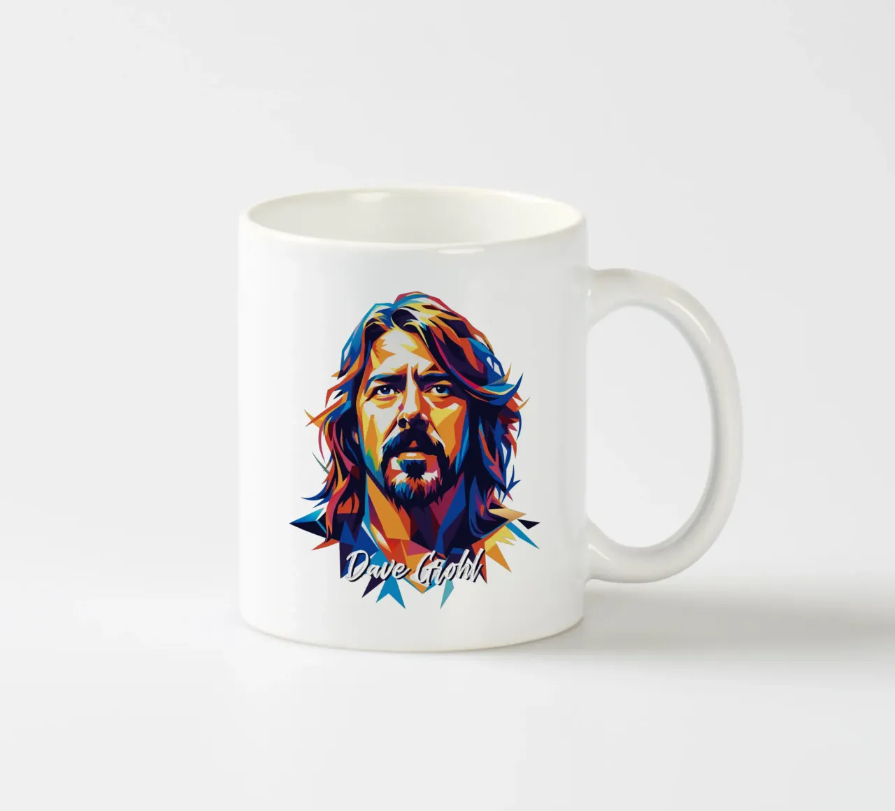 Dave Grohl Portrait in WPAP Pop Art Keramik Tasse von vectorartnesia