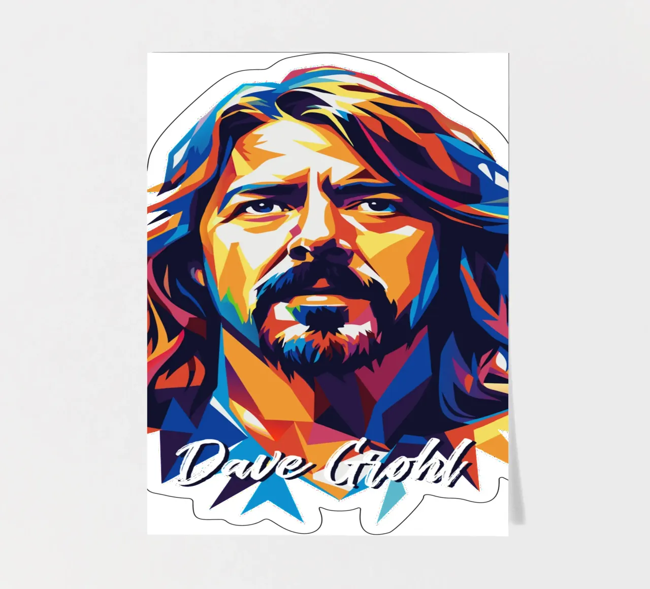 Dave Grohl Portrait in WPAP Pop Art foglio adesivo da vectorartnesia