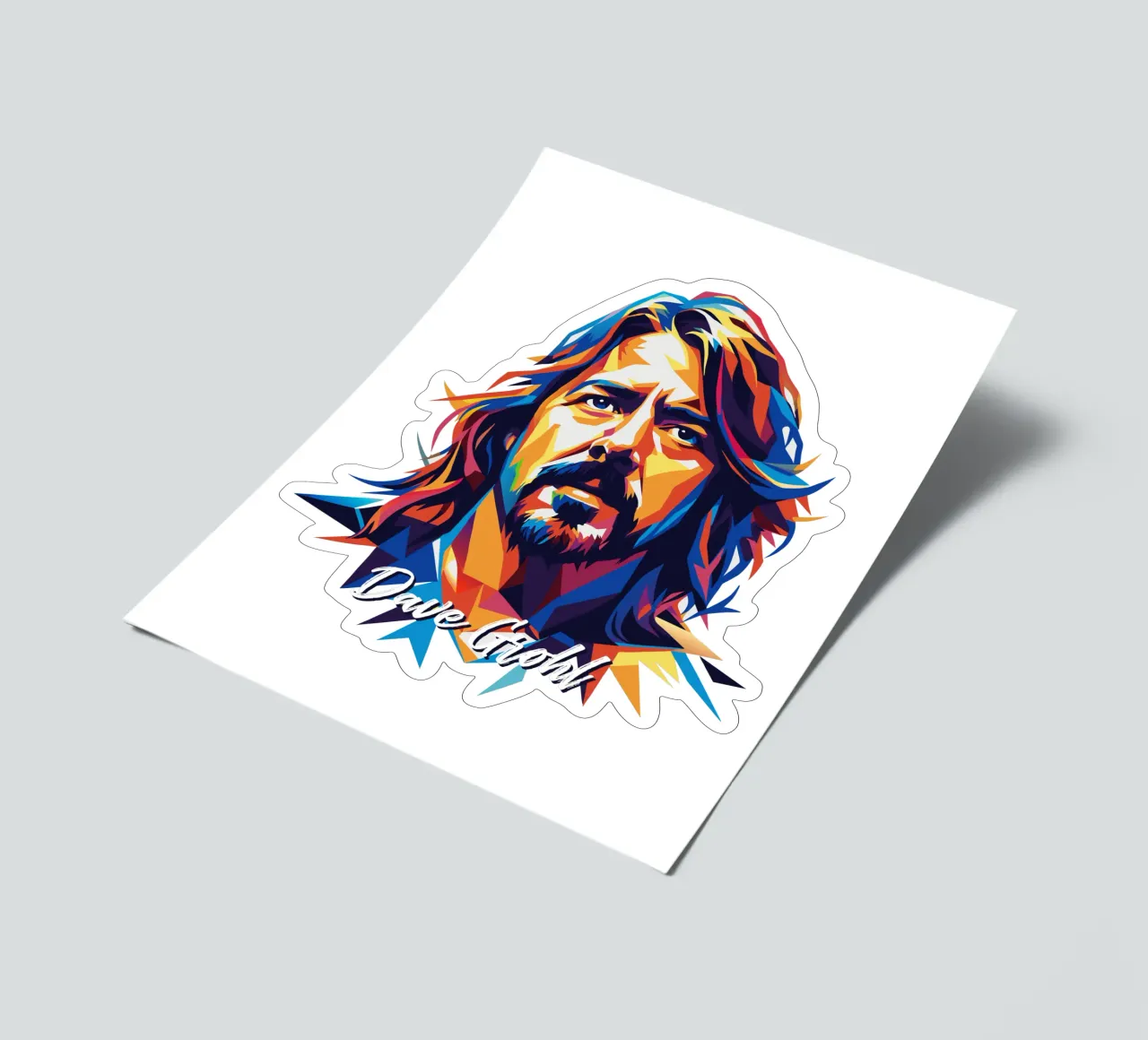 Dave Grohl Portrait in WPAP Pop Art foglio adesivo da vectorartnesia