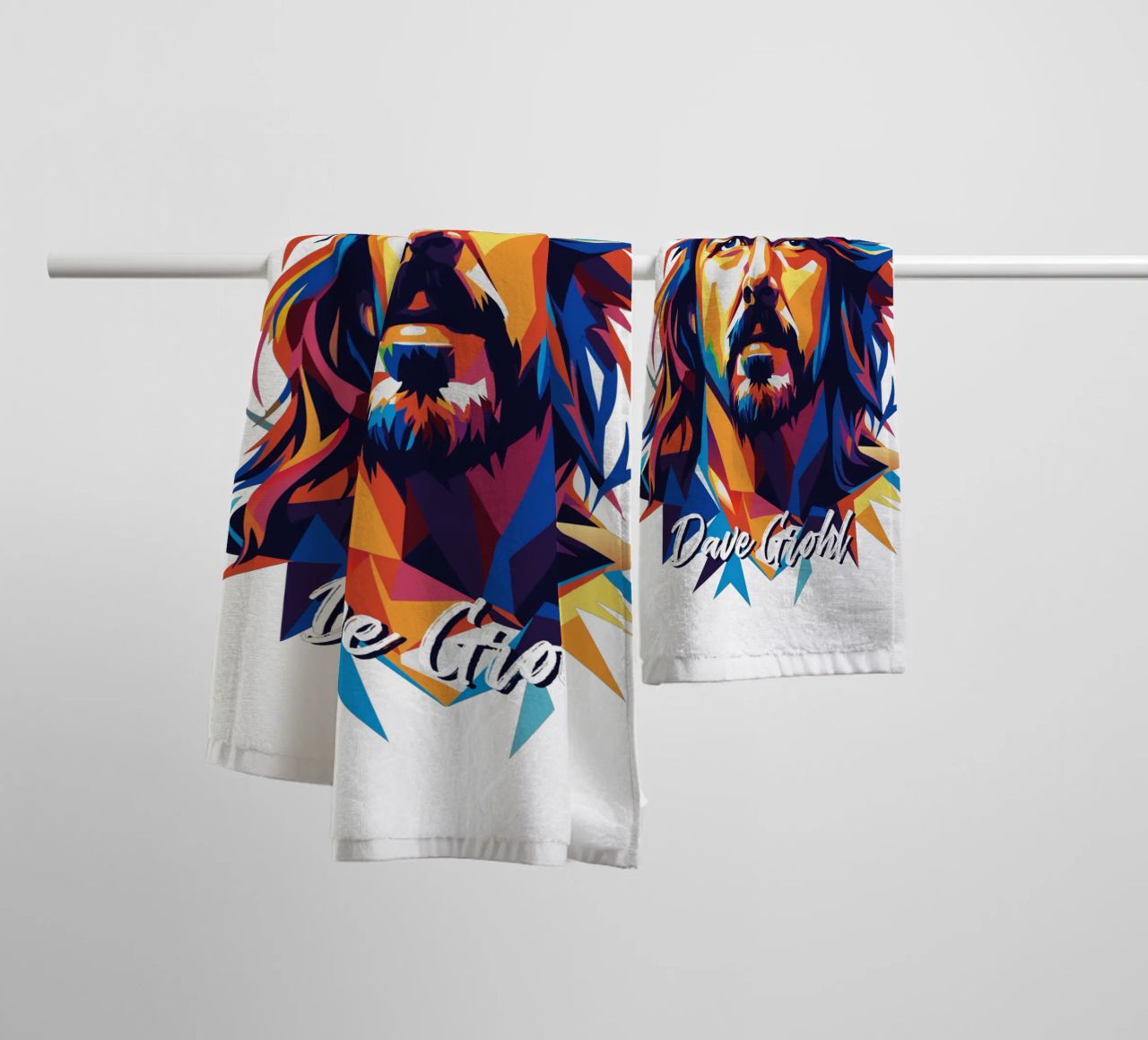 Dave Grohl Portrait in WPAP Pop Art asciugamano da bagno da vectorartnesia