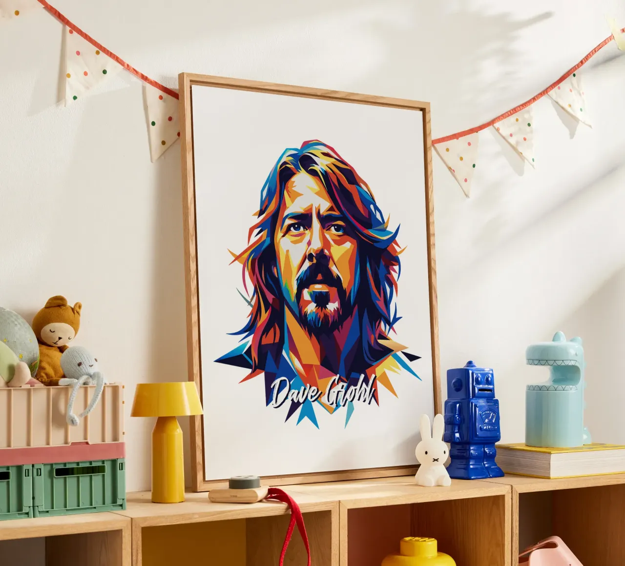 Dave Grohl Portrait in WPAP Pop Art metacrilato de vectorartnesia