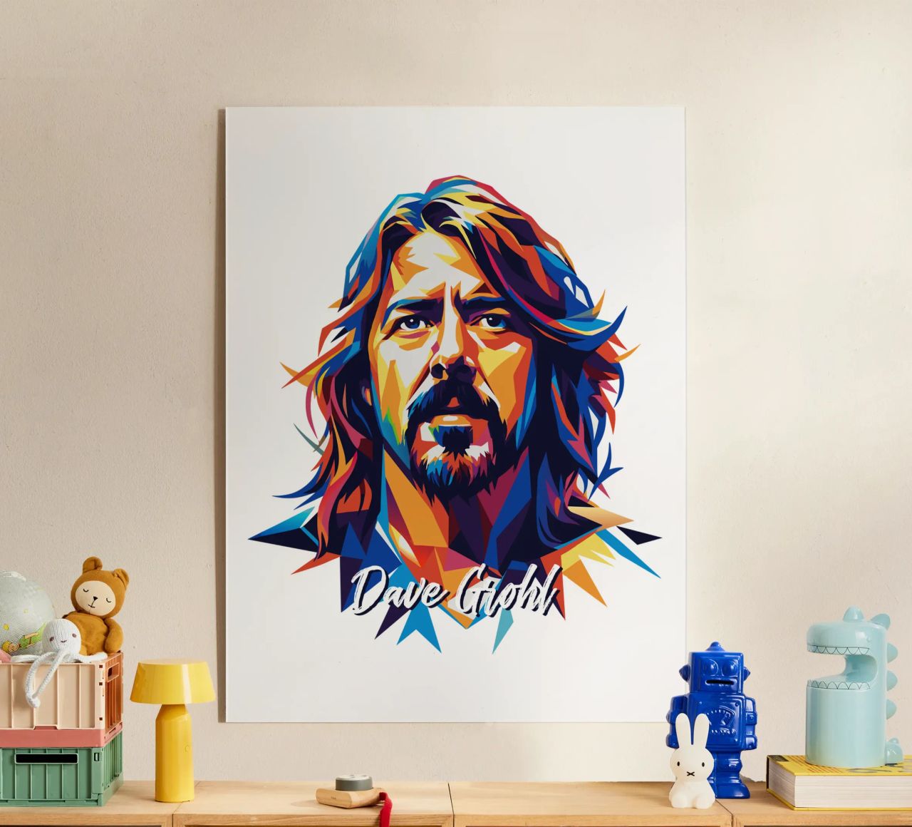 Dave Grohl Portrait in WPAP Pop Art plexiglass da vectorartnesia