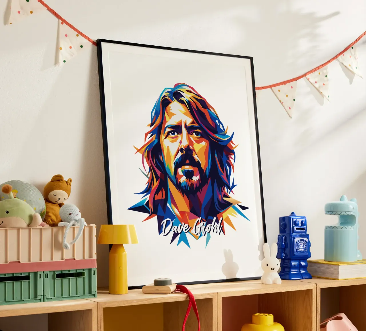 Dave Grohl Portrait in WPAP Pop Art poster da vectorartnesia