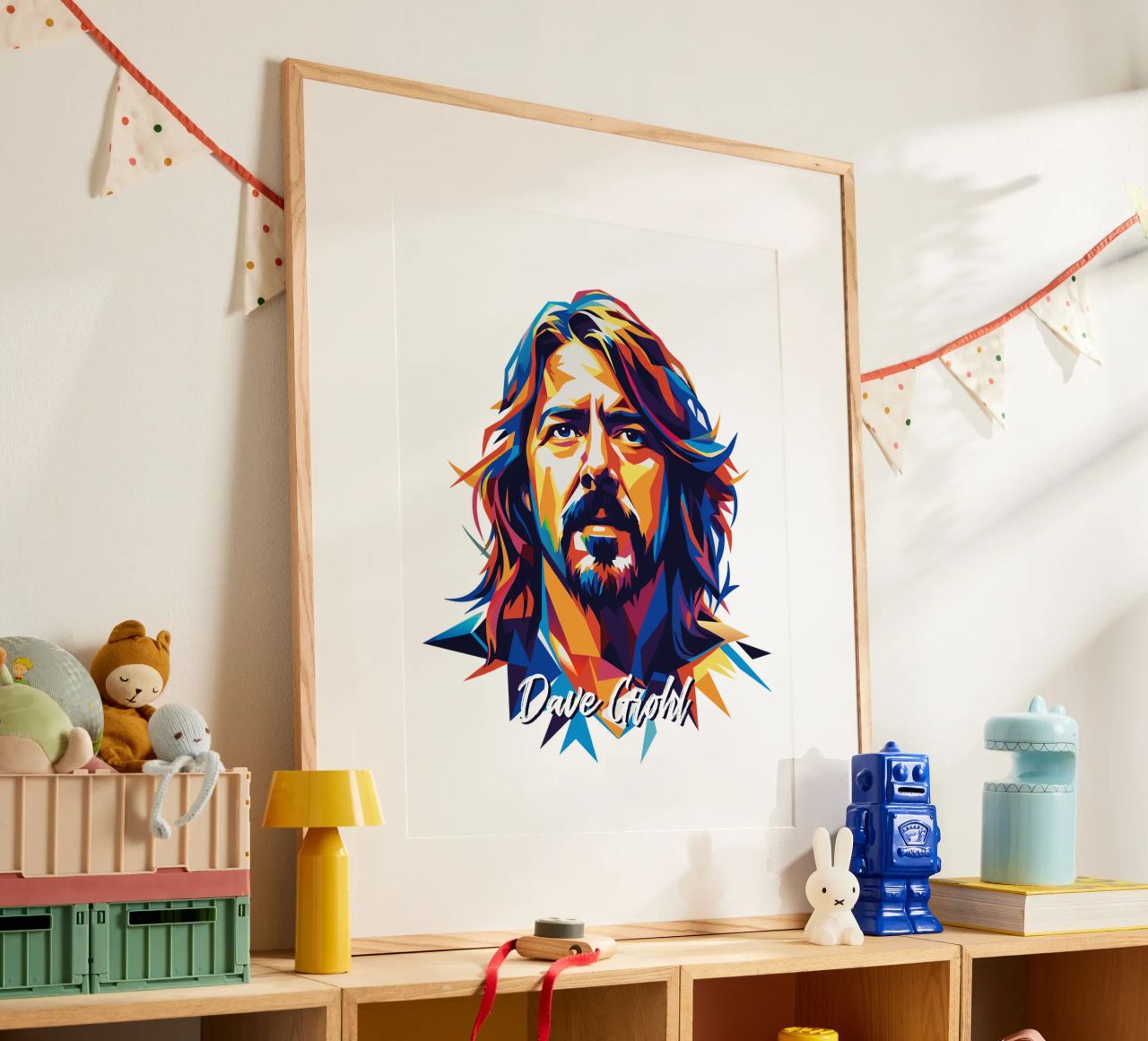 Dave Grohl Portrait in WPAP Pop Art carta hahnemühle da vectorartnesia