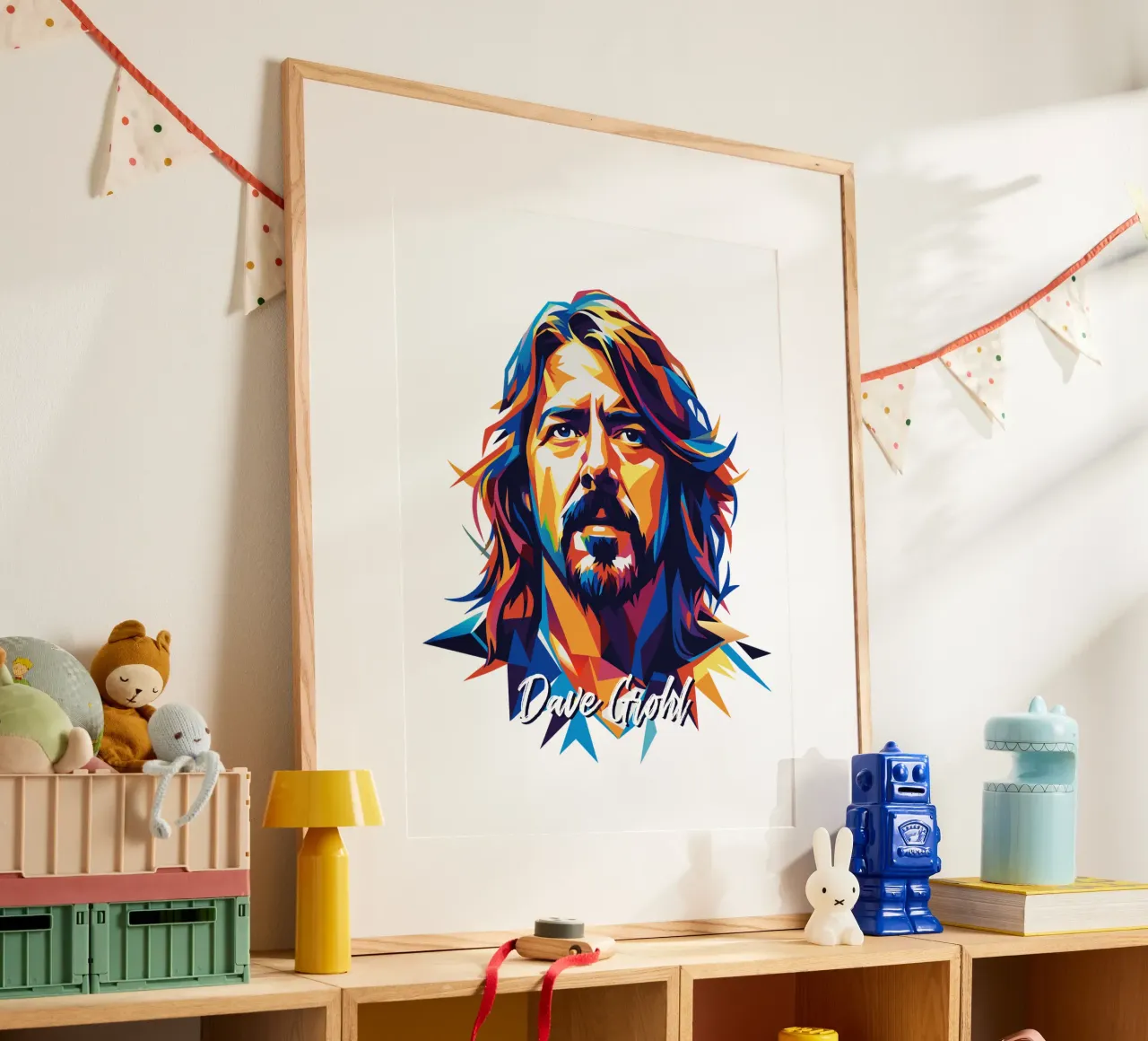 Dave Grohl Portrait in WPAP Pop Art poster da vectorartnesia