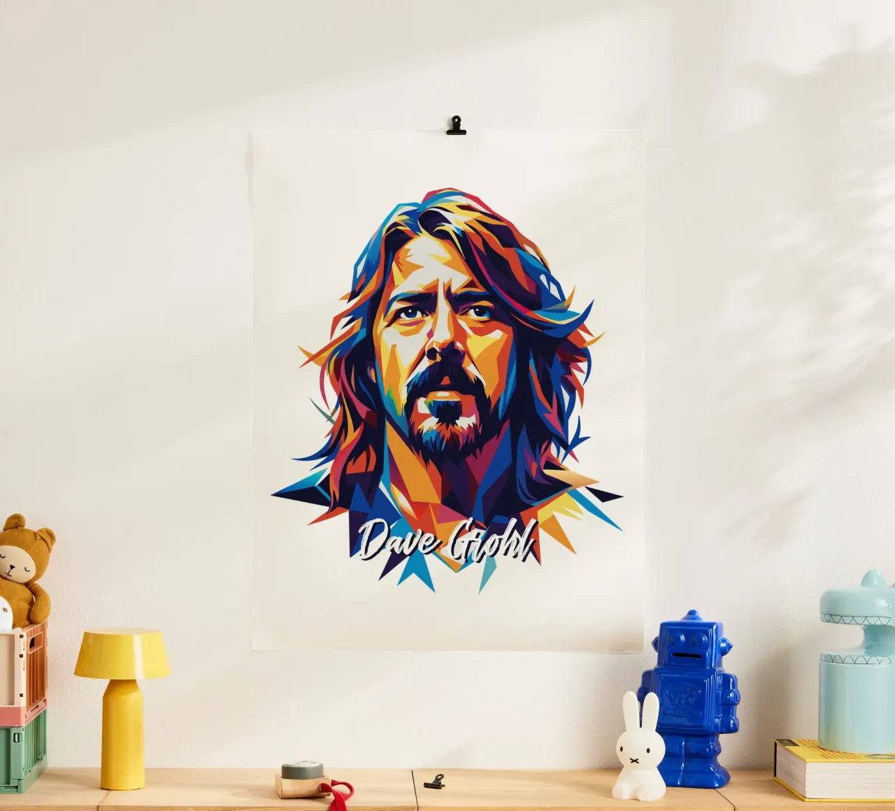 Dave Grohl Portrait in WPAP Pop Art poster da vectorartnesia