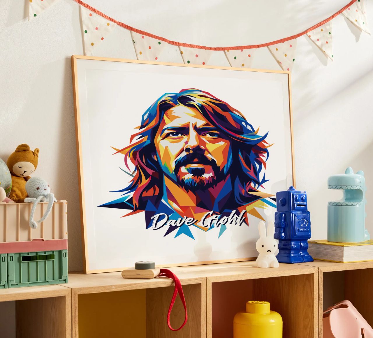 Dave Grohl Portrait in WPAP Pop Art carta hahnemühle da vectorartnesia
