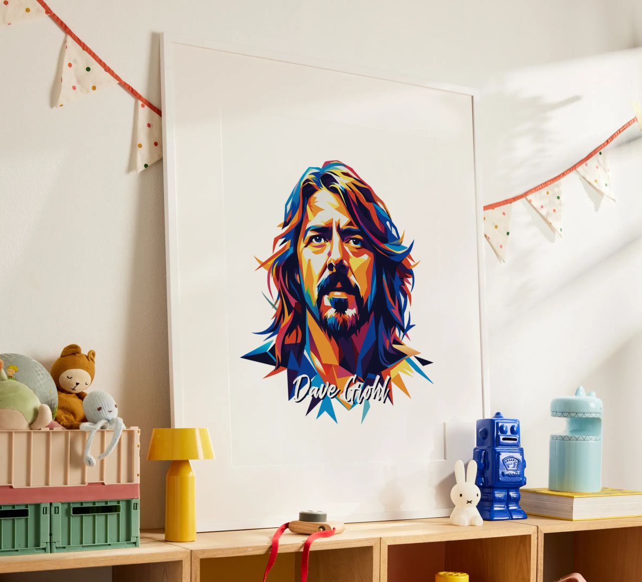 Dave Grohl Portrait in WPAP Pop Art carta hahnemühle da vectorartnesia