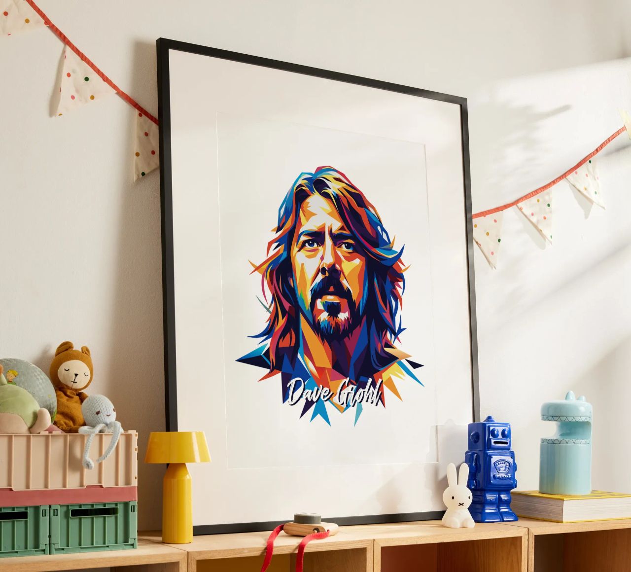 Dave Grohl Portrait in WPAP Pop Art carta hahnemühle da vectorartnesia