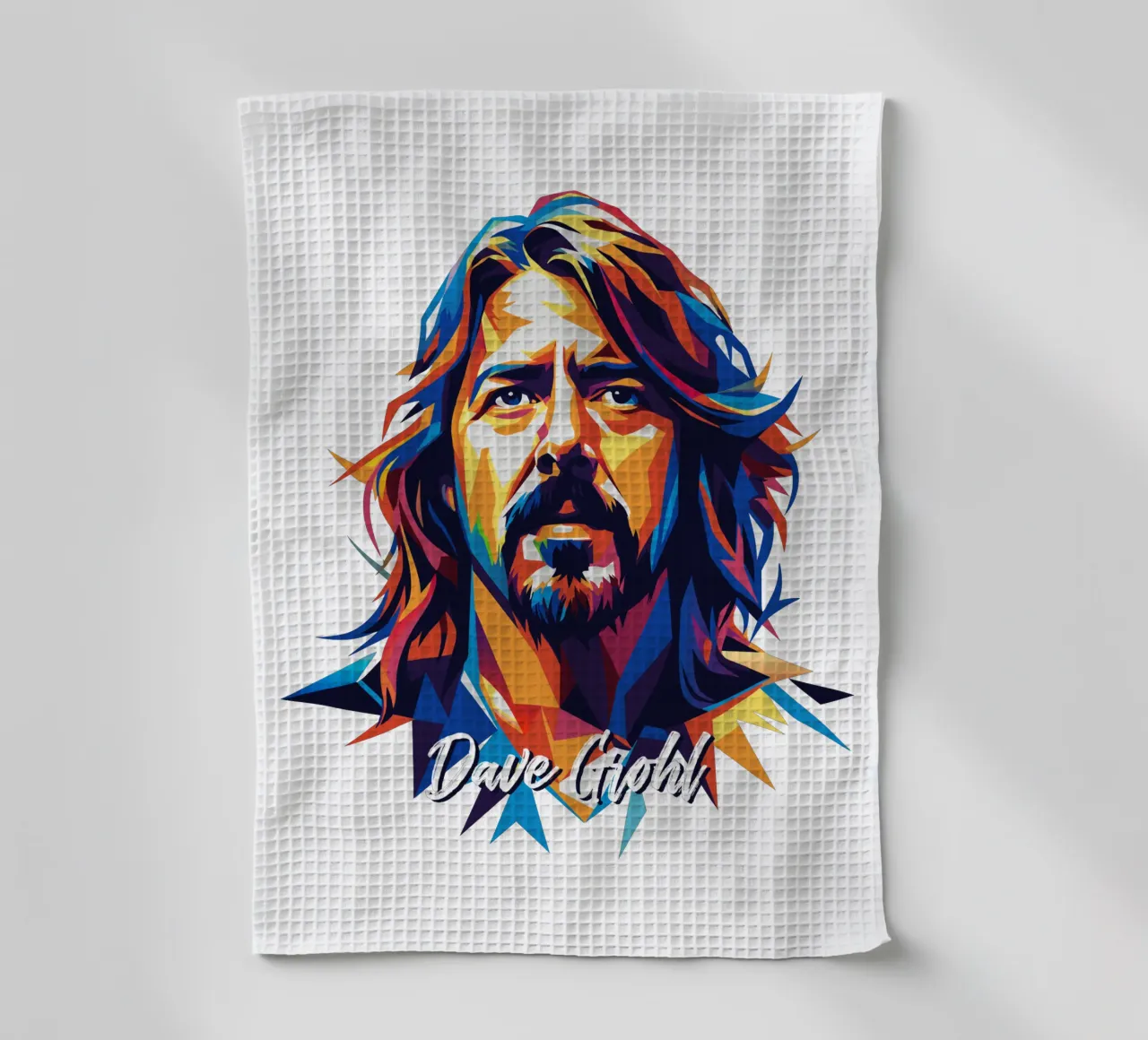 Dave Grohl Portrait in WPAP Pop Art torchon de vectorartnesia