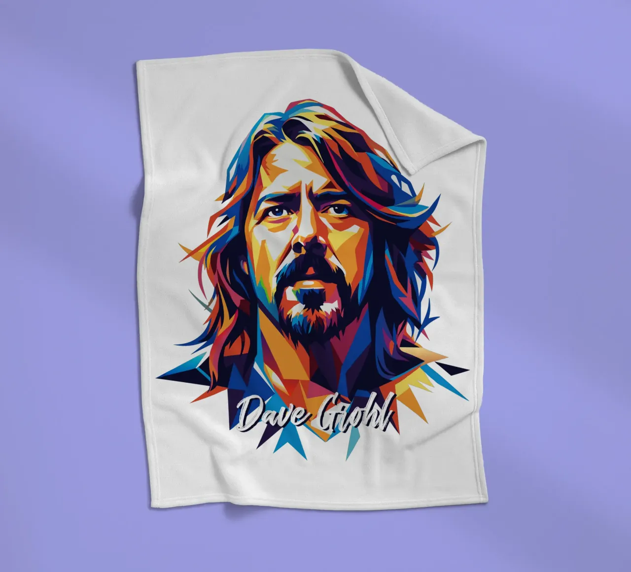 Dave Grohl Portrait in WPAP Pop Art coperta in pile da vectorartnesia