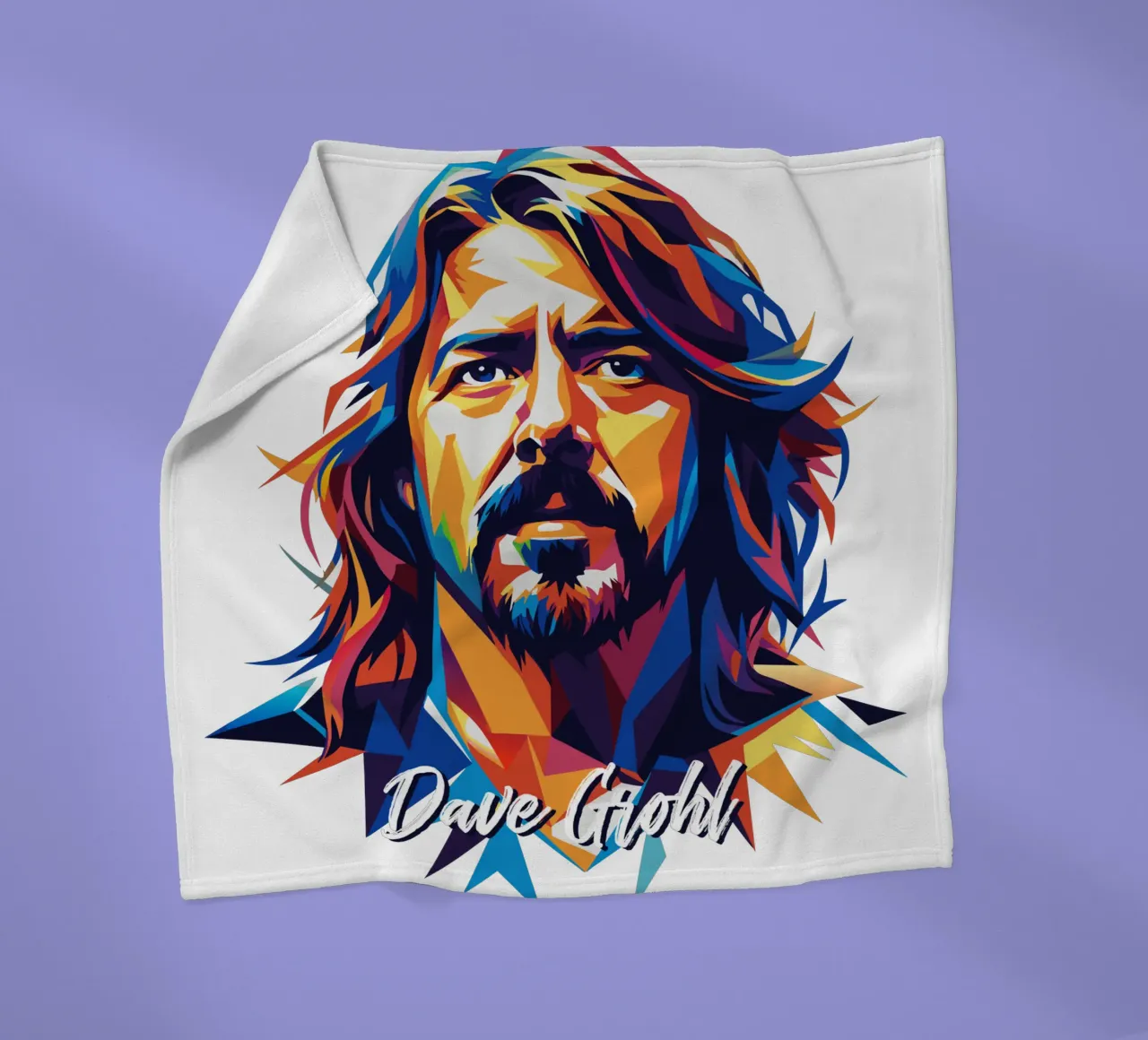 Dave Grohl Portrait in WPAP Pop Art coperta in pile da vectorartnesia