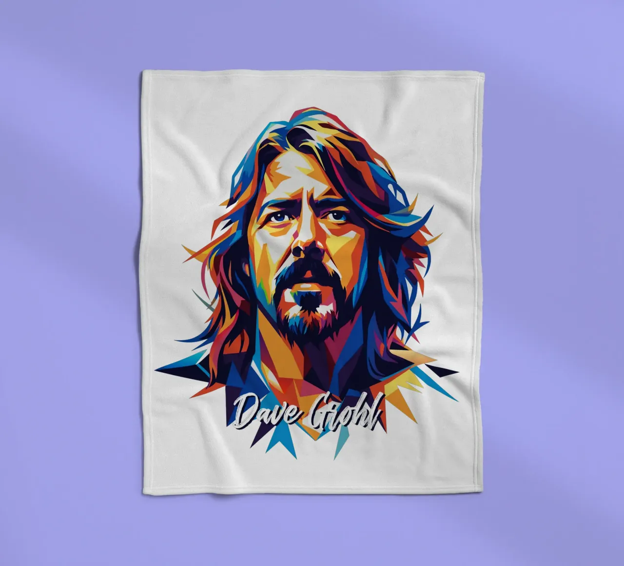 Dave Grohl Portrait in WPAP Pop Art coperta in pile da vectorartnesia