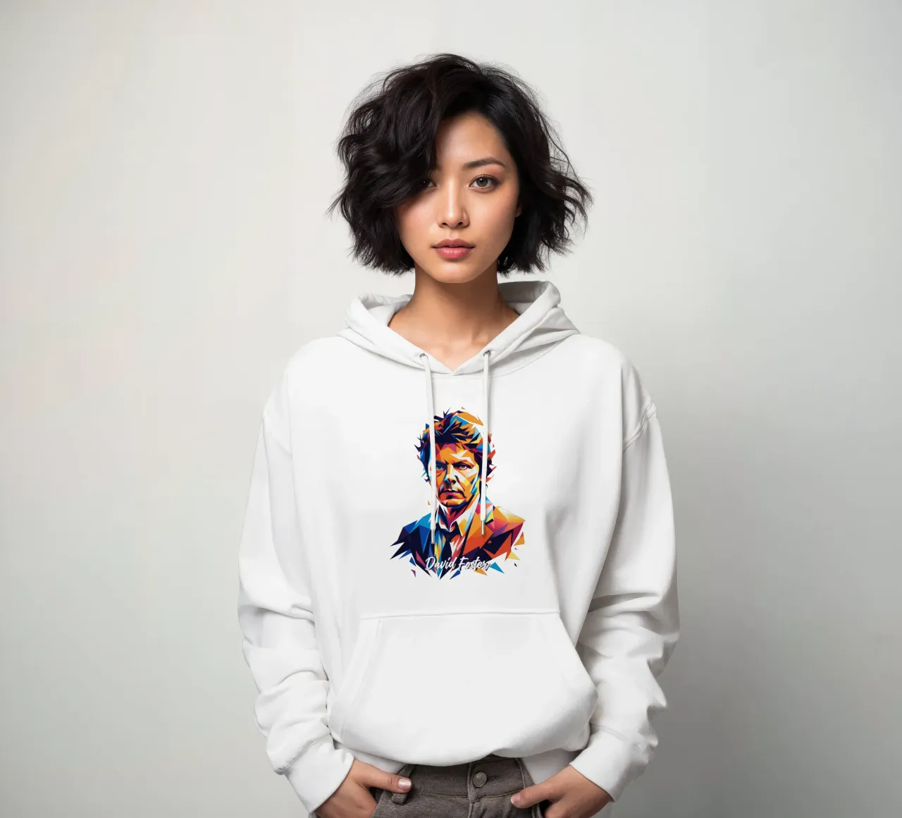 David Foster Portrait in WPAP Pop Art felpa con cappuccio da vectorartnesia