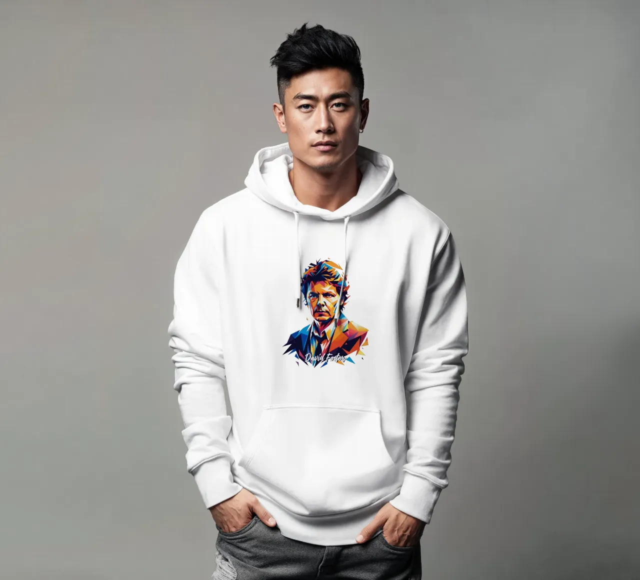 David Foster Portrait in WPAP Pop Art sudadera con capucha de vectorartnesia
