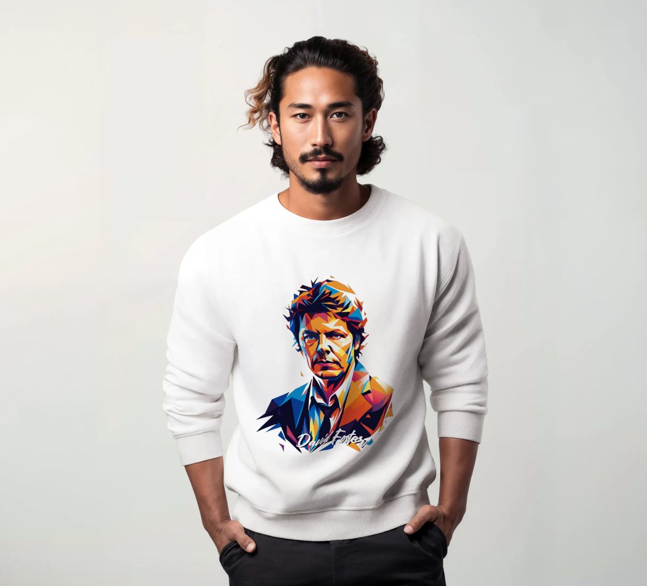 David Foster Portrait in WPAP Pop Art felpa da vectorartnesia
