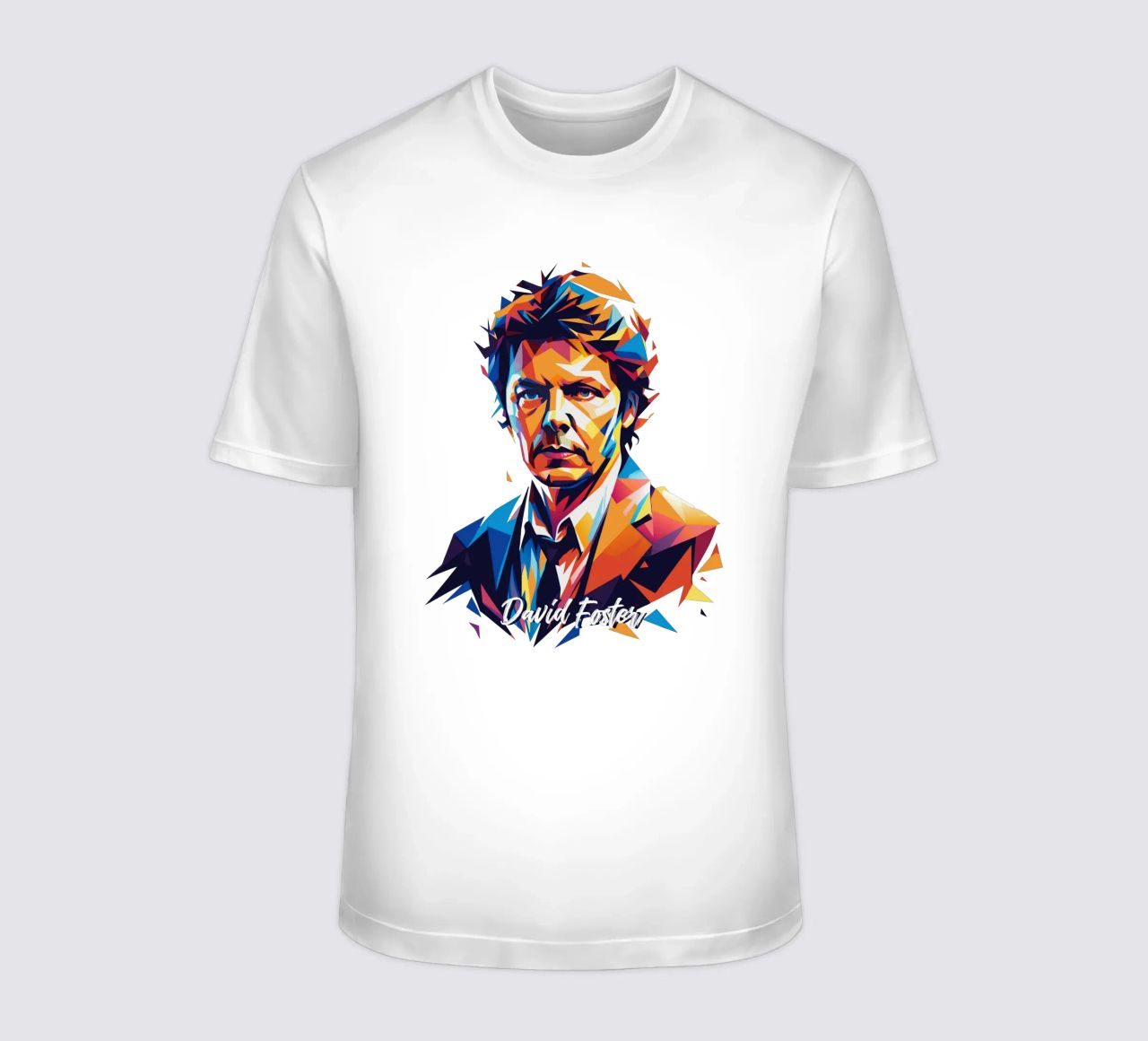 David Foster Portrait in WPAP Pop Art t-shirt da vectorartnesia
