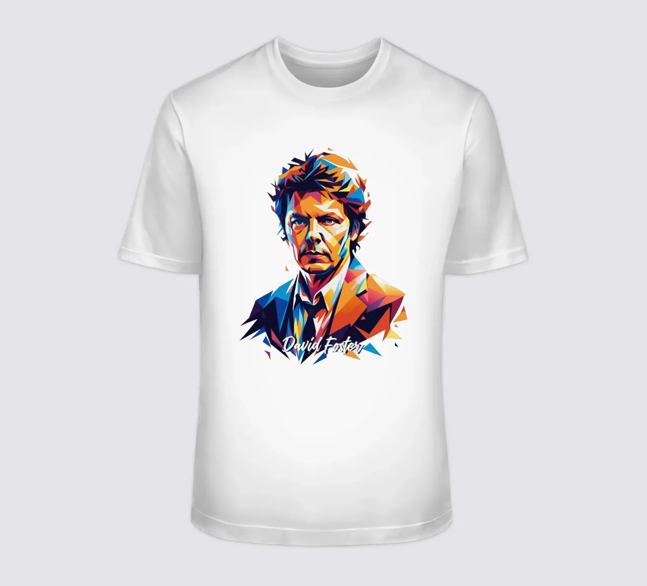 David Foster Portrait in WPAP Pop Art t-shirt da vectorartnesia