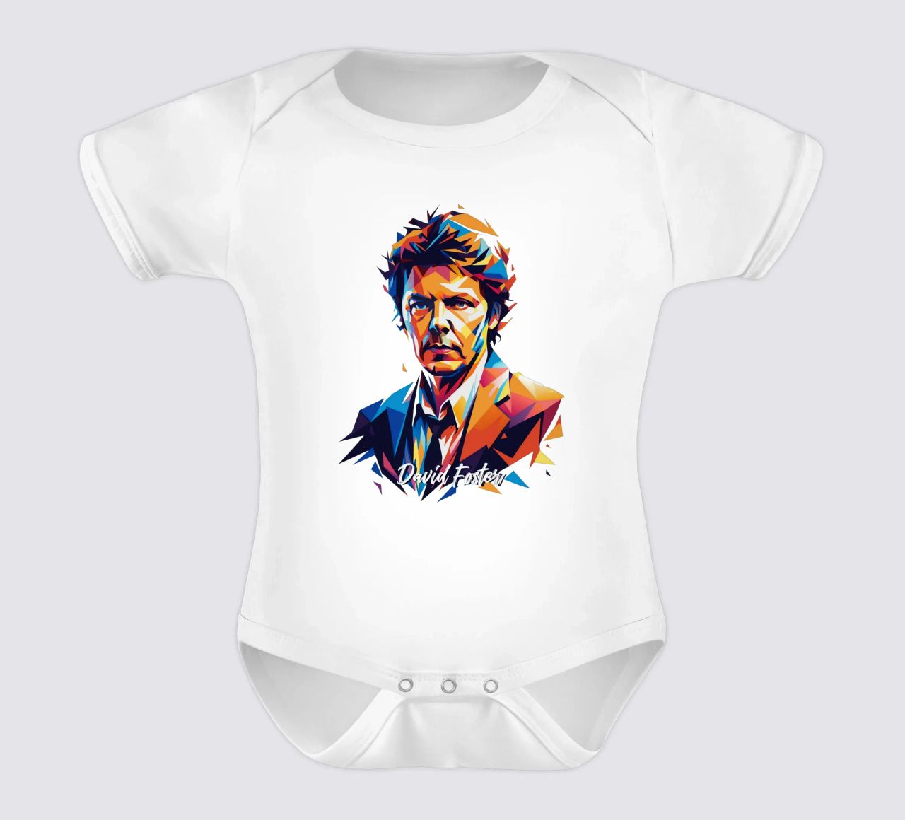 David Foster Portrait in WPAP Pop Art body neonato maniche corte da vectorartnesia