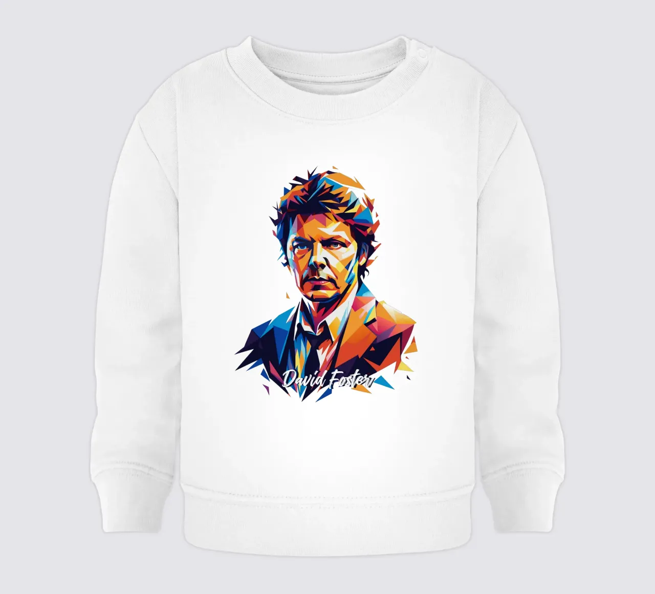 David Foster Portrait in WPAP Pop Art sudadera de bebé de vectorartnesia